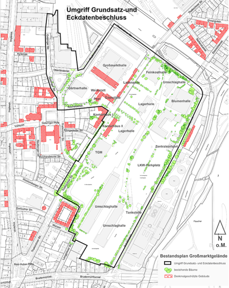 Bestandsplan Großmarktgelände, Grundsatz-und Eckdatenbeschluß